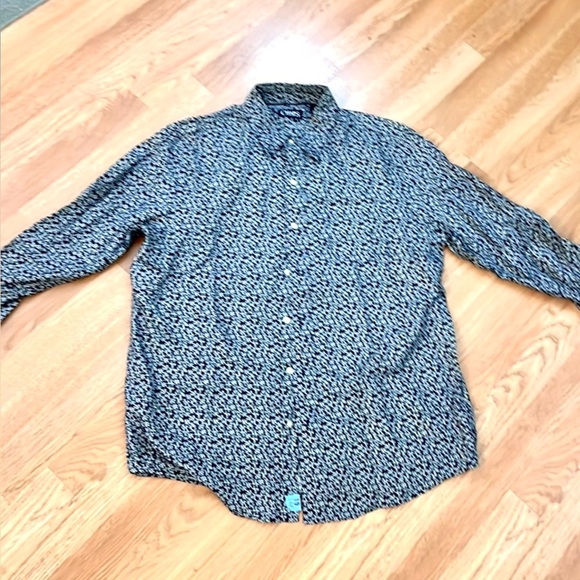 Chaps, Men's Blue Patterned Casual Shirt,Contemporary,Excellent Condition,Size L - Picture 4 of 9